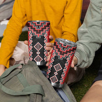 Red Niho Taniwha Mix Poutama Tumbler Cup Unique Taniko Aotearoa