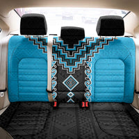 Sky Blue Niho Taniwha Mix Poutama Back Car Seat Cover Unique Taniko Aotearoa