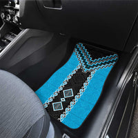 Sky Blue Niho Taniwha Mix Poutama Car Mats Unique Taniko Aotearoa