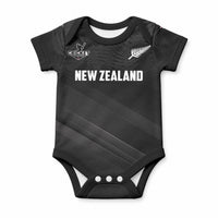 Custom New Zealand Cricket Baby Onesie Aotearoa Black Cap Come On
