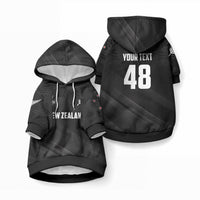 Custom New Zealand Cricket Pet Hoodie Aotearoa Black Cap Come On