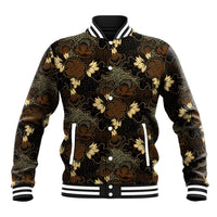 Javanese Batik Semen Baseball Jacket Indonesian Traditional Pattern LT01 Unisex Black - Polynesian Pride