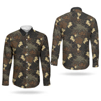 Javanese Batik Semen Couples Matching Long Sleeve Bodycon Dress and Long Sleeve Button Shirt Indonesian Traditional Pattern LT01 - Polynesian Pride