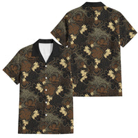 Javanese Batik Semen Family Matching Long Sleeve Bodycon Dress and Hawaiian Shirt Indonesian Traditional Pattern LT01 Dad's Shirt - Short Sleeve Black - Polynesian Pride