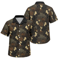 Javanese Batik Semen Family Matching Off Shoulder Maxi Dress and Hawaiian Shirt Indonesian Traditional Pattern LT01 Son's Shirt Black - Polynesian Pride