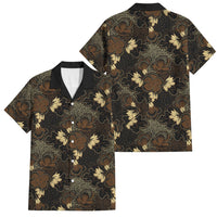 Javanese Batik Semen Family Matching Summer Maxi Dress and Hawaiian Shirt Indonesian Traditional Pattern LT01 Dad's Shirt - Short Sleeve Black - Polynesian Pride