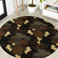 Javanese Batik Semen Round Carpet Indonesian Traditional Pattern