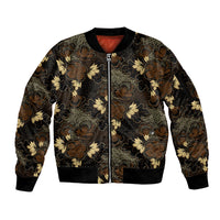 Javanese Batik Semen Sleeve Zip Bomber Jacket Indonesian Traditional Pattern LT01 Unisex Black - Polynesian Pride