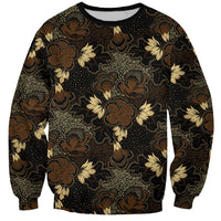 Javanese Batik Semen Sweatshirt Indonesian Traditional Pattern LT01 Unisex Black - Polynesian Pride