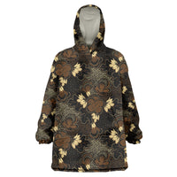 Javanese Batik Semen Wearable Blanket Hoodie Indonesian Traditional Pattern LT01 One Size Black - Polynesian Pride