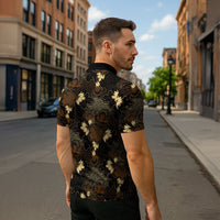 Javanese Batik Semen Zipper Polo Shirt Indonesian Traditional Pattern