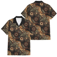 Batik Pedalaman Semen Lereng Style Family Matching Long Sleeve Bodycon Dress and Hawaiian Shirt Indonesian Traditional Pattern LT01 Dad's Shirt - Short Sleeve Black - Polynesian Pride