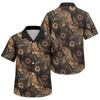 Batik Pedalaman Semen Lereng Style Family Matching Summer Maxi Dress and Hawaiian Shirt Indonesian Traditional Pattern LT01 Son's Shirt Black - Polynesian Pride