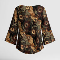 Batik Pedalaman Semen Lereng Style Kimono Sleeve Blouse Indonesian Traditional Pattern