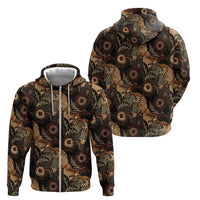 Batik Pedalaman Semen Lereng Style Zip Hoodie Indonesian Traditional Pattern