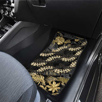 Gold Tropical Leaves Hawaii Mikioi Lei Car Mats Luxury Stylized - Polynesian Pride