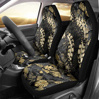Gold Tropical Leaves Hawaii Mikioi Lei Car Seat Cover Luxury Stylized - Polynesian Pride