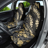 Gold Tropical Leaves Hawaii Mikioi Lei Car Seat Cover Luxury Stylized - Polynesian Pride