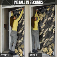 Gold Tropical Leaves Hawaii Mikioi Lei Door Cover Luxury Stylized - Polynesian Pride