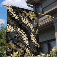 Gold Tropical Leaves Hawaii Mikioi Lei Garden Flag Luxury Stylized - Polynesian Pride