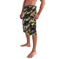 Gold Tropical Leaves Hawaii Mikioi Lei Lavalava Luxury Stylized - Polynesian Pride