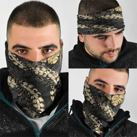 Gold Tropical Leaves Hawaii Mikioi Lei Neck Gaiter Luxury Stylized - Polynesian Pride