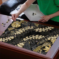 Gold Tropical Leaves Hawaii Mikioi Lei Puzzle Luxury Stylized - Polynesian Pride