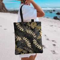Gold Tropical Leaves Hawaii Mikioi Lei Tote Bag Luxury Stylized - Polynesian Pride