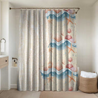 Beige Hawaii Lei Seashells Starfish Bathroom Set Sandy Sylized - Polynesian Pride