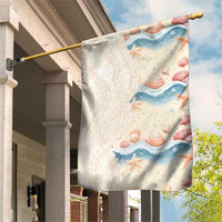 Beige Hawaii Lei Seashells Starfish Garden Flag Sandy Sylized - Polynesian Pride