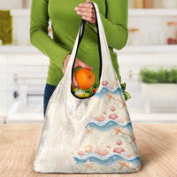 Beige Hawaii Lei Seashells Starfish Grocery Bag Sandy Sylized - Polynesian Pride