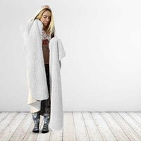 Beige Hawaii Lei Seashells Starfish Hooded Blanket Sandy Sylized - Polynesian Pride