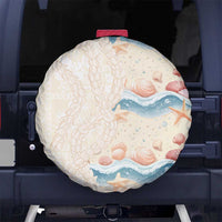 Beige Hawaii Lei Seashells Starfish Spare Tire Cover Sandy Sylized - Polynesian Pride