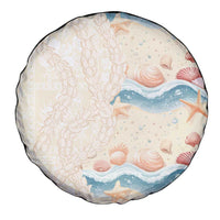 Beige Hawaii Lei Seashells Starfish Spare Tire Cover Sandy Sylized - Polynesian Pride