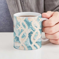 Hawaii Lei Seashells Starfish Ceramic Mug Fresh Summer Vibe - Polynesian Pride