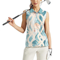 Hawaii Lei Seashells Starfish Women Sleeveless Polo Shirt Fresh Summer Vibe - Polynesian Pride