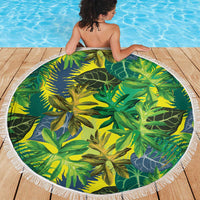 Hawaii Summer Tropical Leaves Beach Blanket - Polynesian Pride