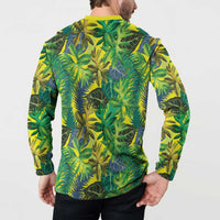 Hawaii Summer Tropical Leaves Button Sweatshirt - Polynesian Pride