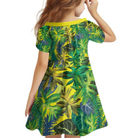 Hawaii Summer Tropical Leaves Family Matching Off Shoulder Short Dress and Hawaiian Shirt - Polynesian Pride
