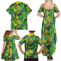 Hawaii Summer Tropical Leaves Family Matching Summer Maxi Dress and Hawaiian Shirt - Polynesian Pride