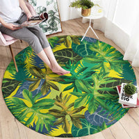 Hawaii Summer Tropical Leaves Round Carpet - Polynesian Pride
