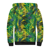 Hawaii Summer Tropical Leaves Sherpa Hoodie - Polynesian Pride