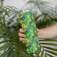 Hawaii Summer Tropical Leaves Skinny Tumbler - Polynesian Pride