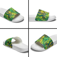 Hawaii Summer Tropical Leaves Slide Sandals - Polynesian Pride