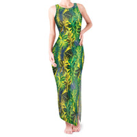 Hawaii Summer Tropical Leaves Tank Maxi Dress - Polynesian Pride