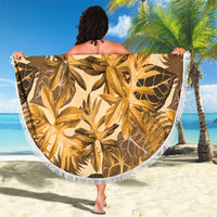 Hawaii Gold Tropical Leaves Beach Blanket - Polynesian Pride