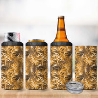 Hawaii Gold Tropical Leaves 4 in 1 Can Cooler Tumbler - Polynesian Pride