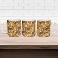 Hawaii Gold Tropical Leaves Ceramic Mug - Polynesian Pride