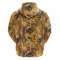 Hawaii Gold Tropical Leaves Hoodie - Polynesian Pride