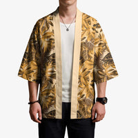 Hawaii Gold Tropical Leaves Kimono - Polynesian Pride